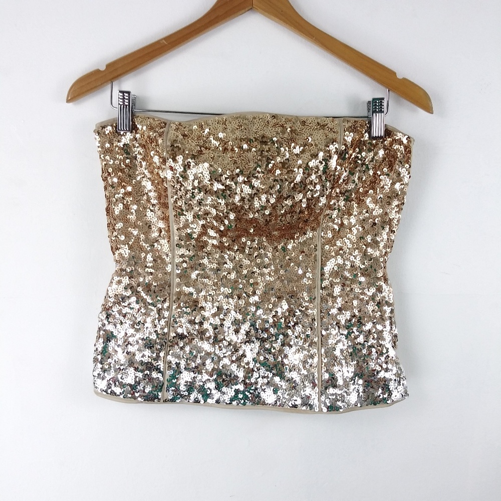 Gold/Silver Corset Tube top- Small / 2